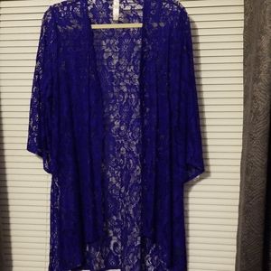 Royal Blue Lace Kimono